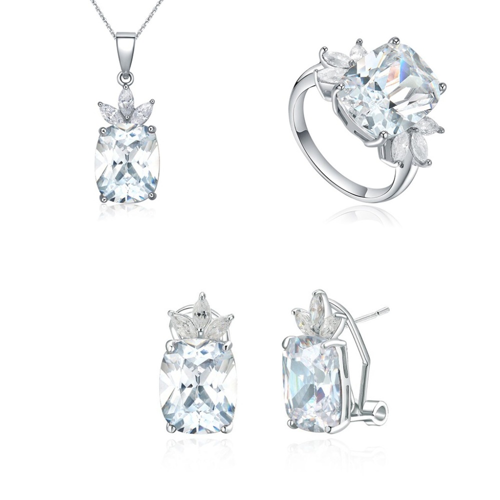 Sterling Silver Jewelry Set with AAA Grade CZ